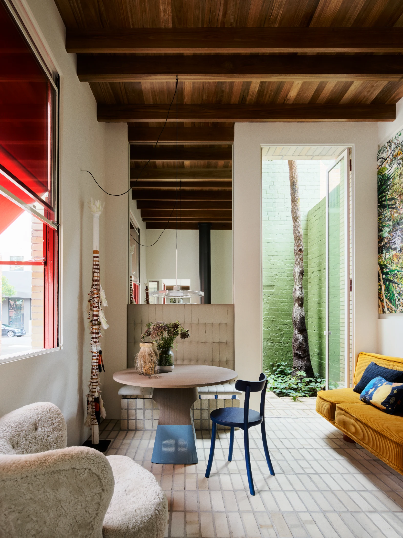 The dining and living space.