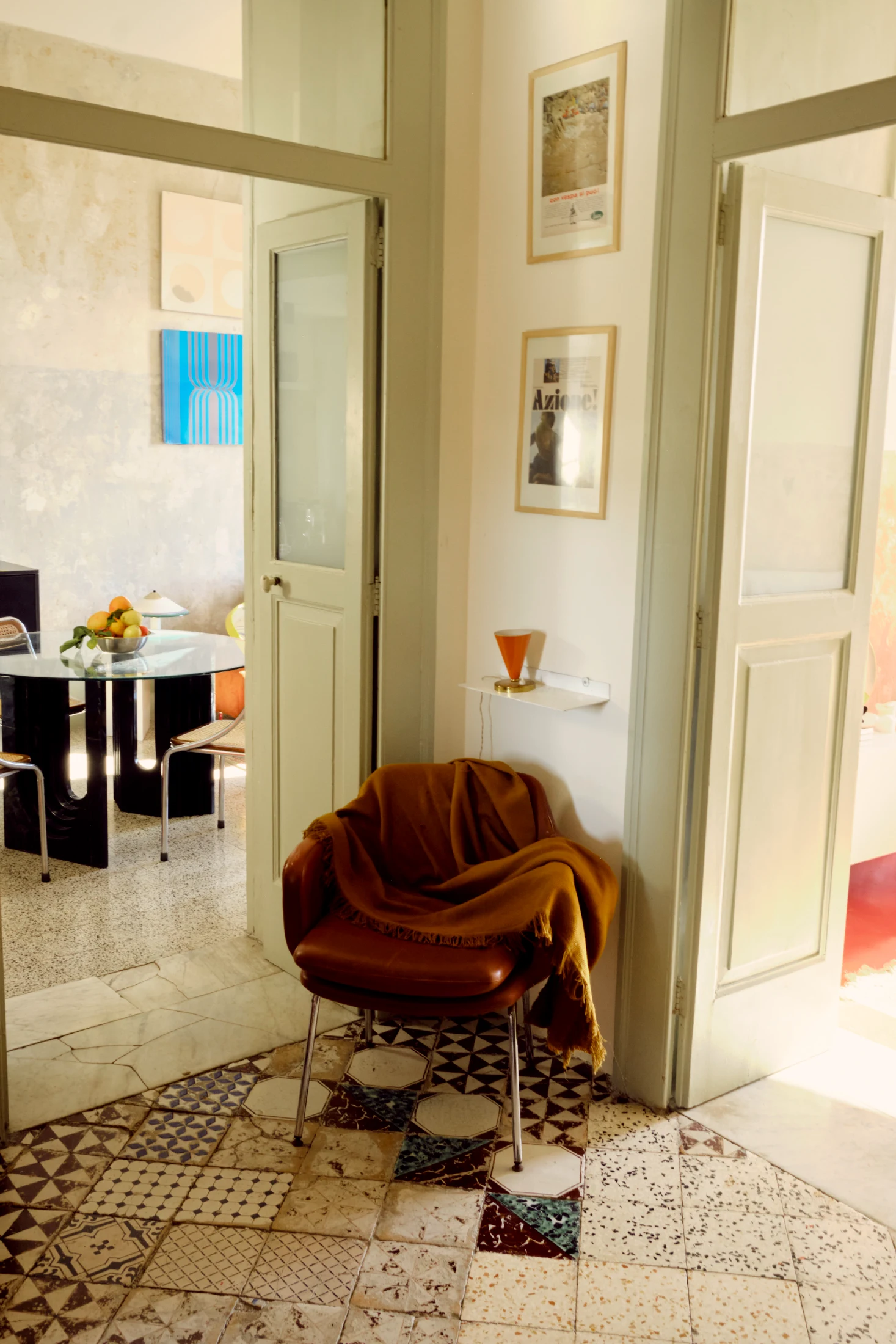 During their renovations, Julie and Giuseppe discovered buried treasure: some of the original Vietri floor tiles were still there, beautifully preserved.