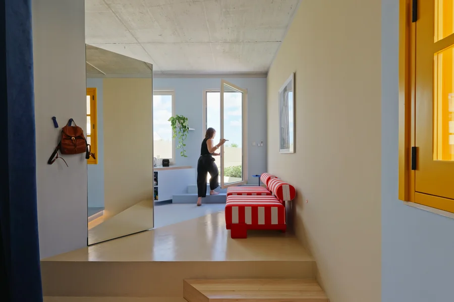 How Colour and Geometry Shape This 28sqm/301sqft Maltese Rooftop Apartment