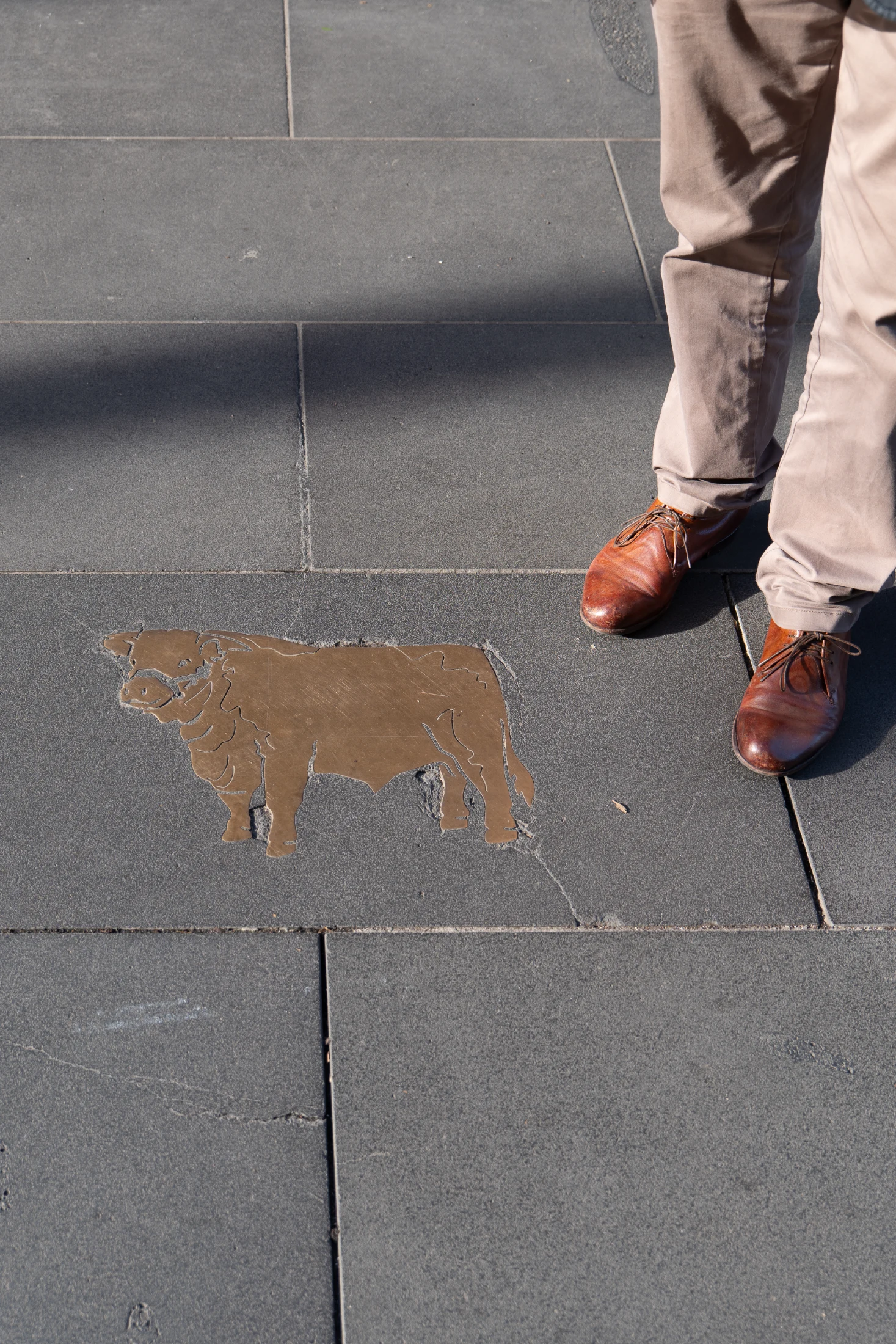 The small things: Town Heralds (1992) a brass paving inlay project by artists Ian Dryden, Ron Jones and Philip Meldrum that Rob was behind. Image: Colin Chee.