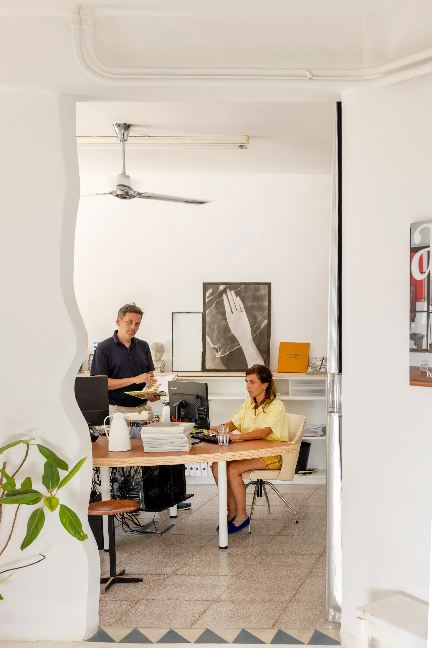 Marianna and Konstantinos at work in the Point Supreme studio.