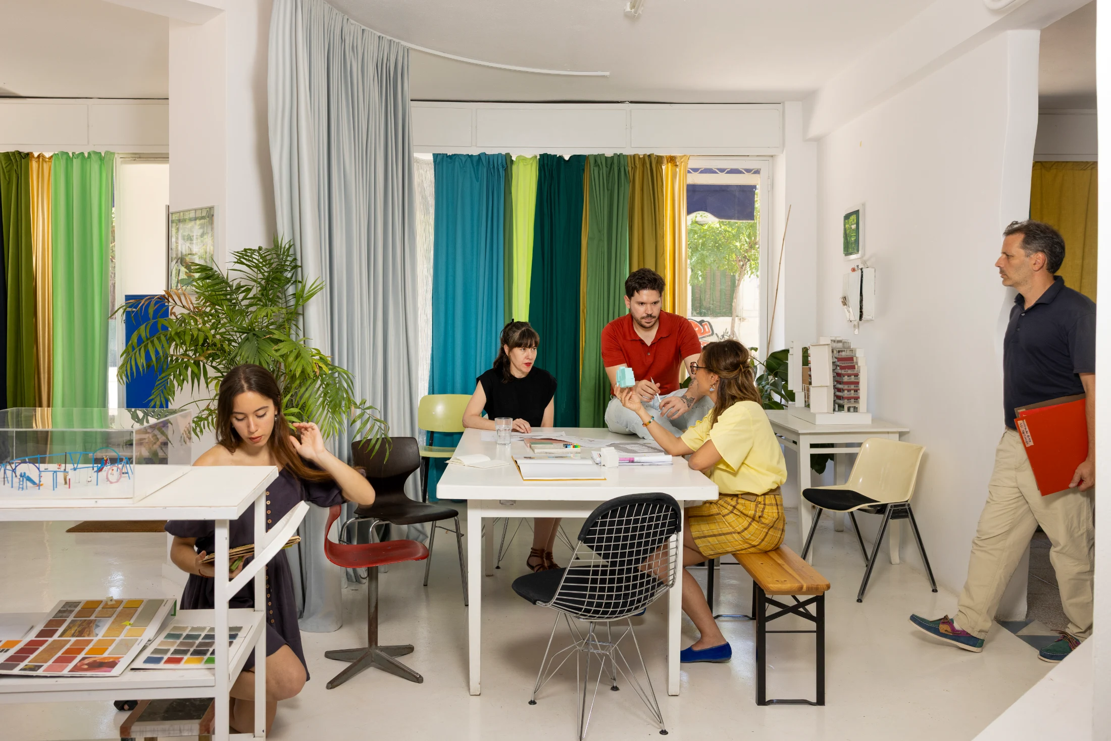 The Point Supreme team from left to right: Maria Soultani, Dafi Papadopoulou and Thodoris Tselepidis, Marianna Rentzou and Konstantinos Pantazis. Image: Alina Lefa.