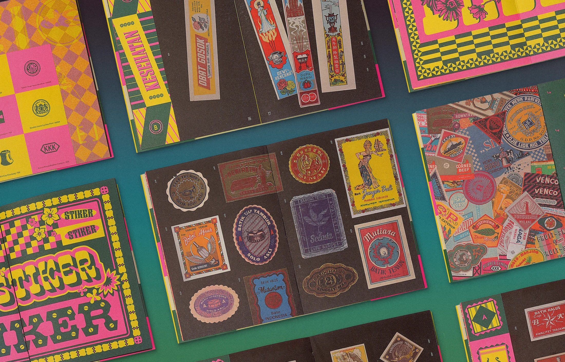 Blending both local and global influences, Indonesian label and sticker design draws on a rich range of pop-culture references.