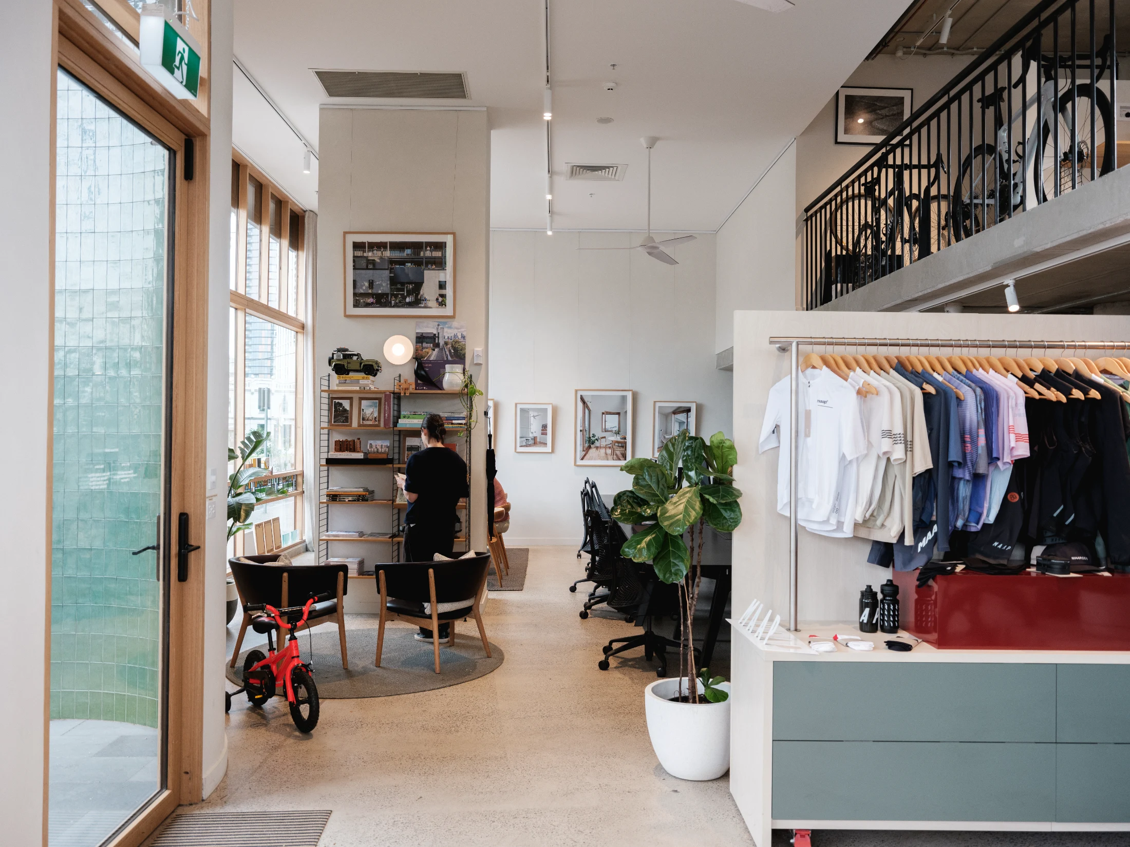Inside the lower level of Ferrars & York that HIP V. HYPE shares with 'Bike Gallery'. Photo: Nam Tran.