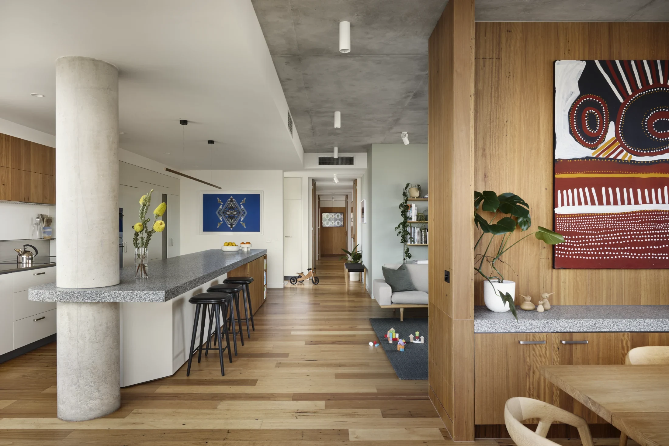 Inside Liam and Katya's one-time apartment at Ferrars & York. Photo: Tess Kelly.