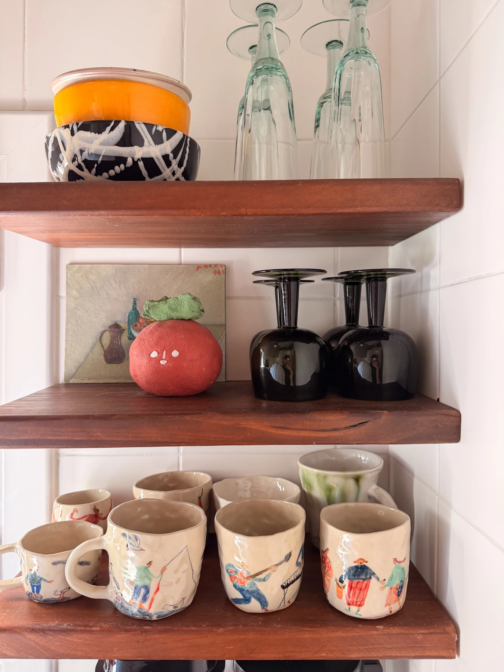 Artfully curated objects in Alan and Marc's kitchen.