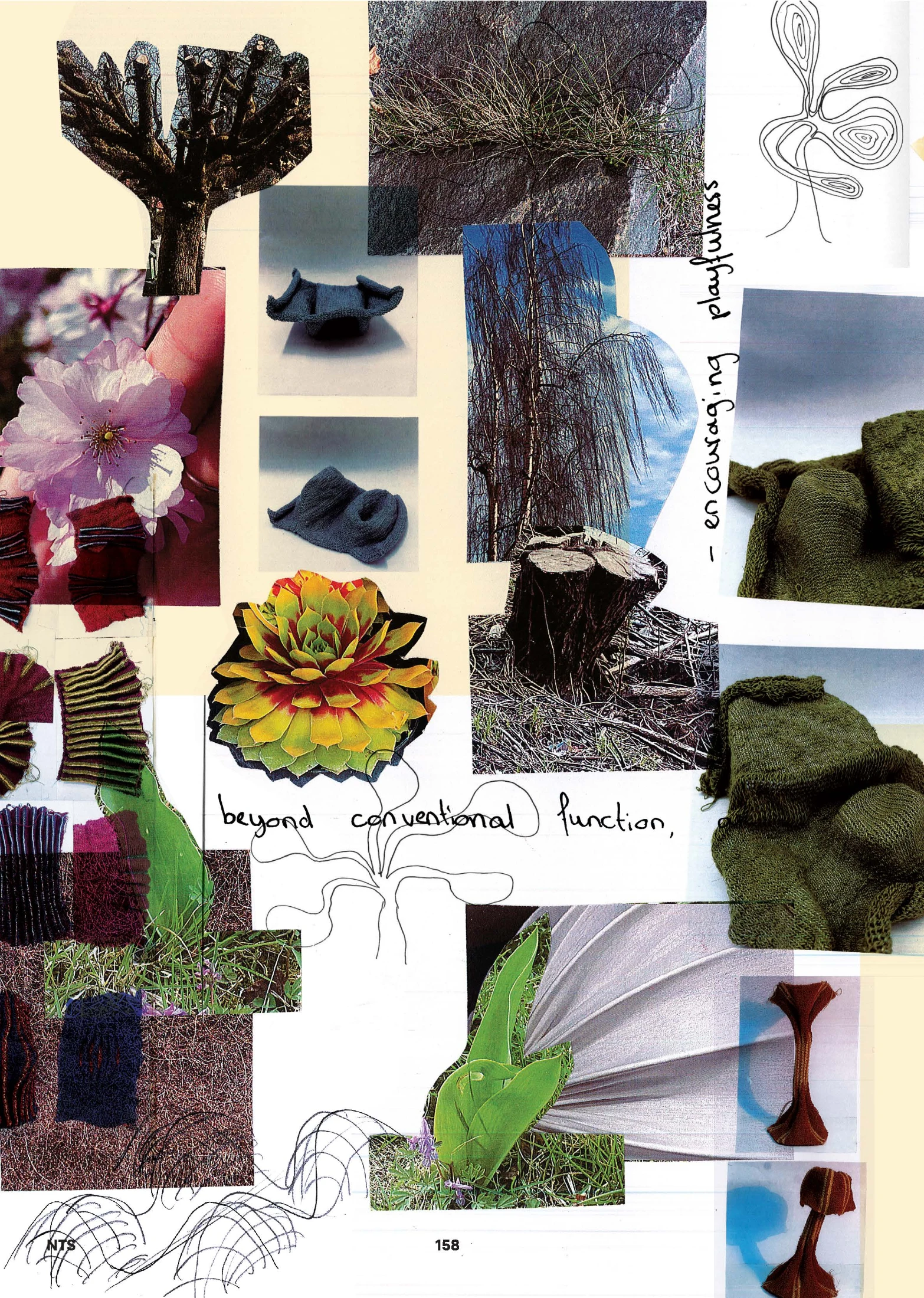 Pages from Luna's sketchbooks that document her sources of inspiration and experiments with structures and shapes found in nature. Images: Luna Haverkorn.