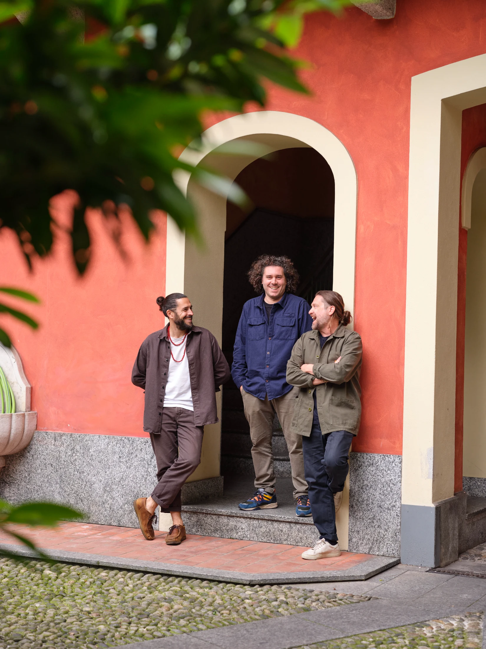 (From left to right) Andrea Del Pedro Pera, Cesare Galligani, and Umberto Maj: the trio of Milanese architects working under the name ATOMAA.