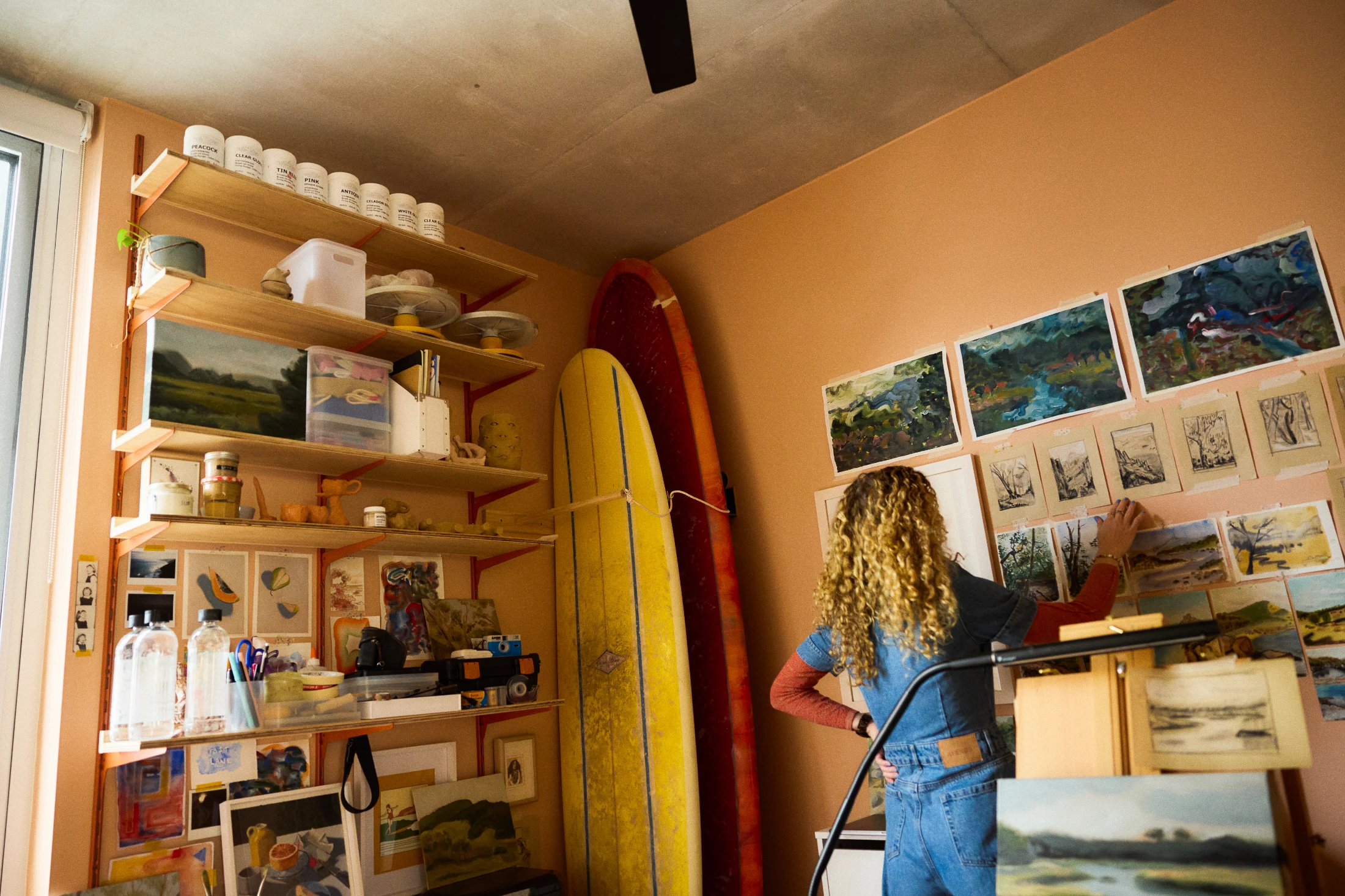 Since Maddie made the decision to transform her spare bedroom into a dedicated studio space she has noticed a dramatic increase in the time she spends painting. This is also a space where Maddie and Holly spend precious time together working on ceramics an