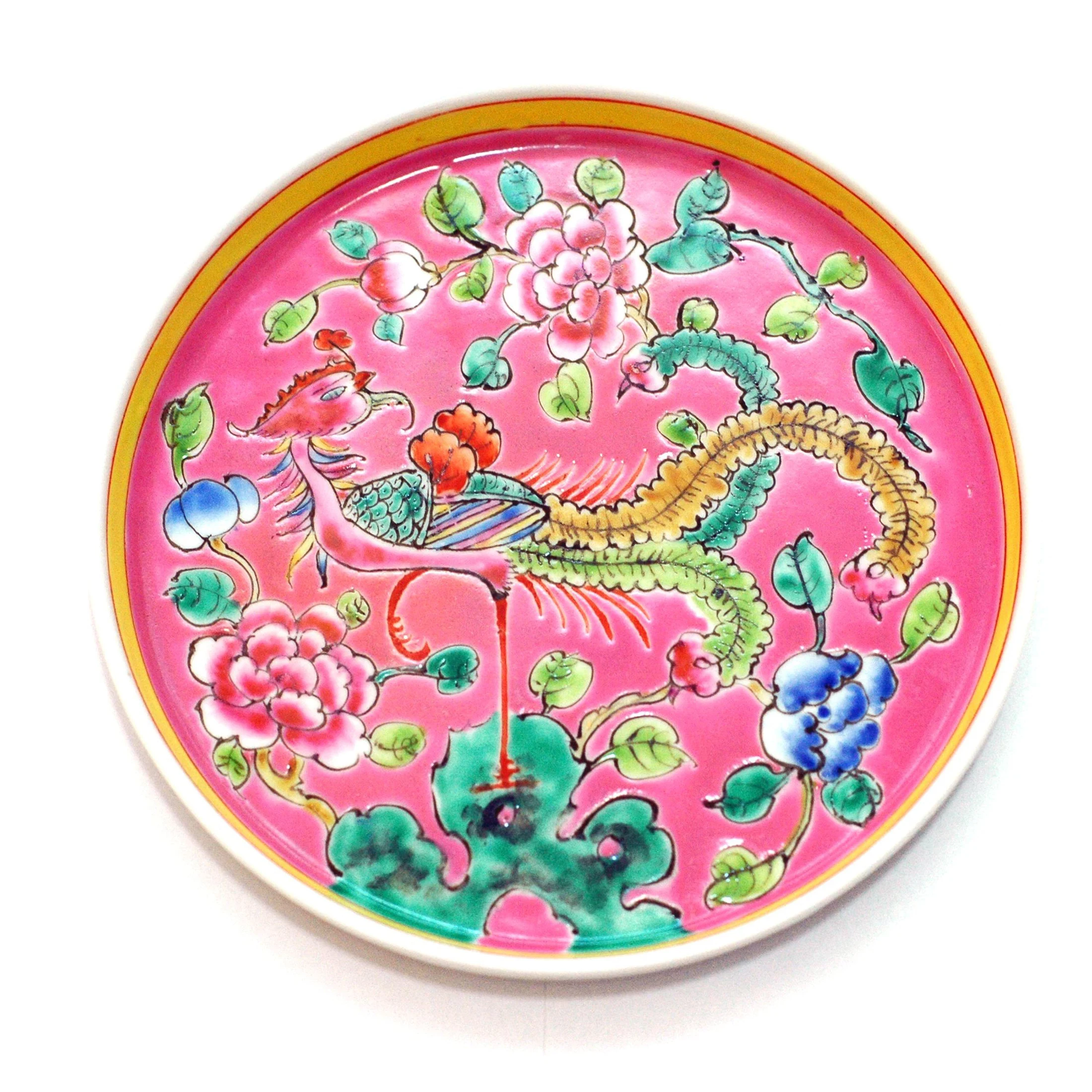 A Nyonyaware ceramic plate with phoenix decoration. Image: CPA Media Pte Ltd / Alamy.