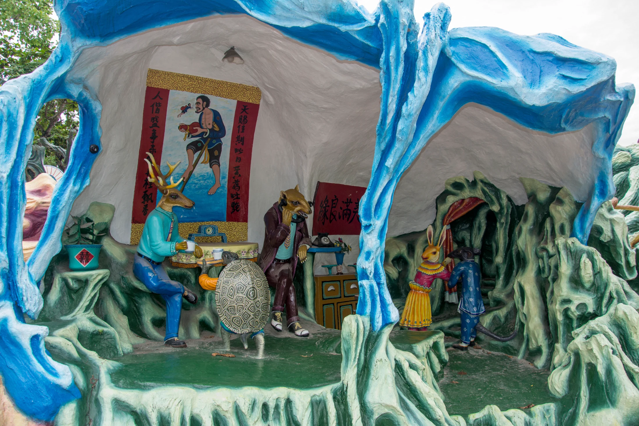 The colourful diorama's around Haw Par Villa mix cautionary tales, mythology and folklore stories. Image: Never Too Small.