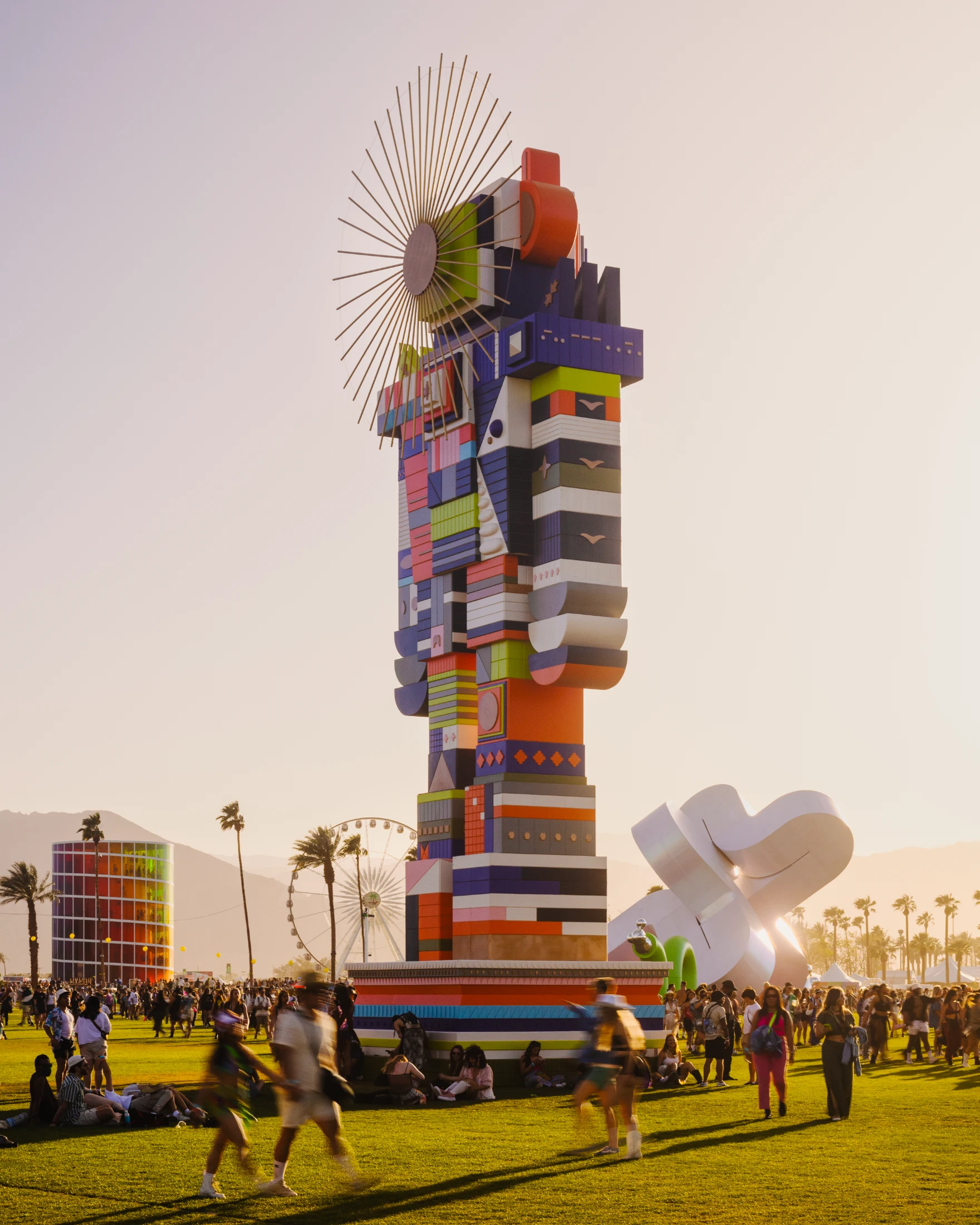 Kumkum's The Messengers installation on show at the Coachella Valley Music and Arts Festival 2023. Photo by Lance Gerber, courtesy Coachella.