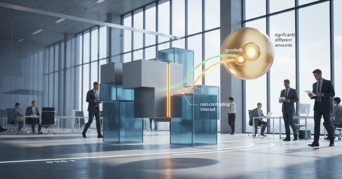 diagram illustrating group financial consolidation with parent company and non-controlling interest in subsidiary equity