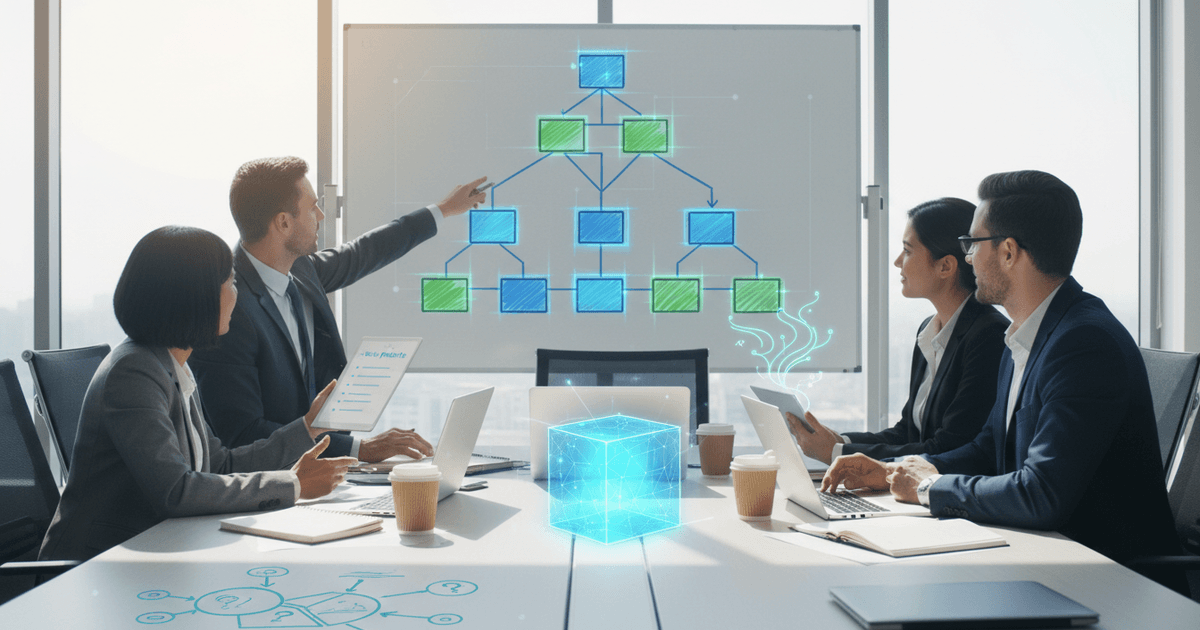 person organizing documents and notes on a desk while preparing for a financial consolidation software demo