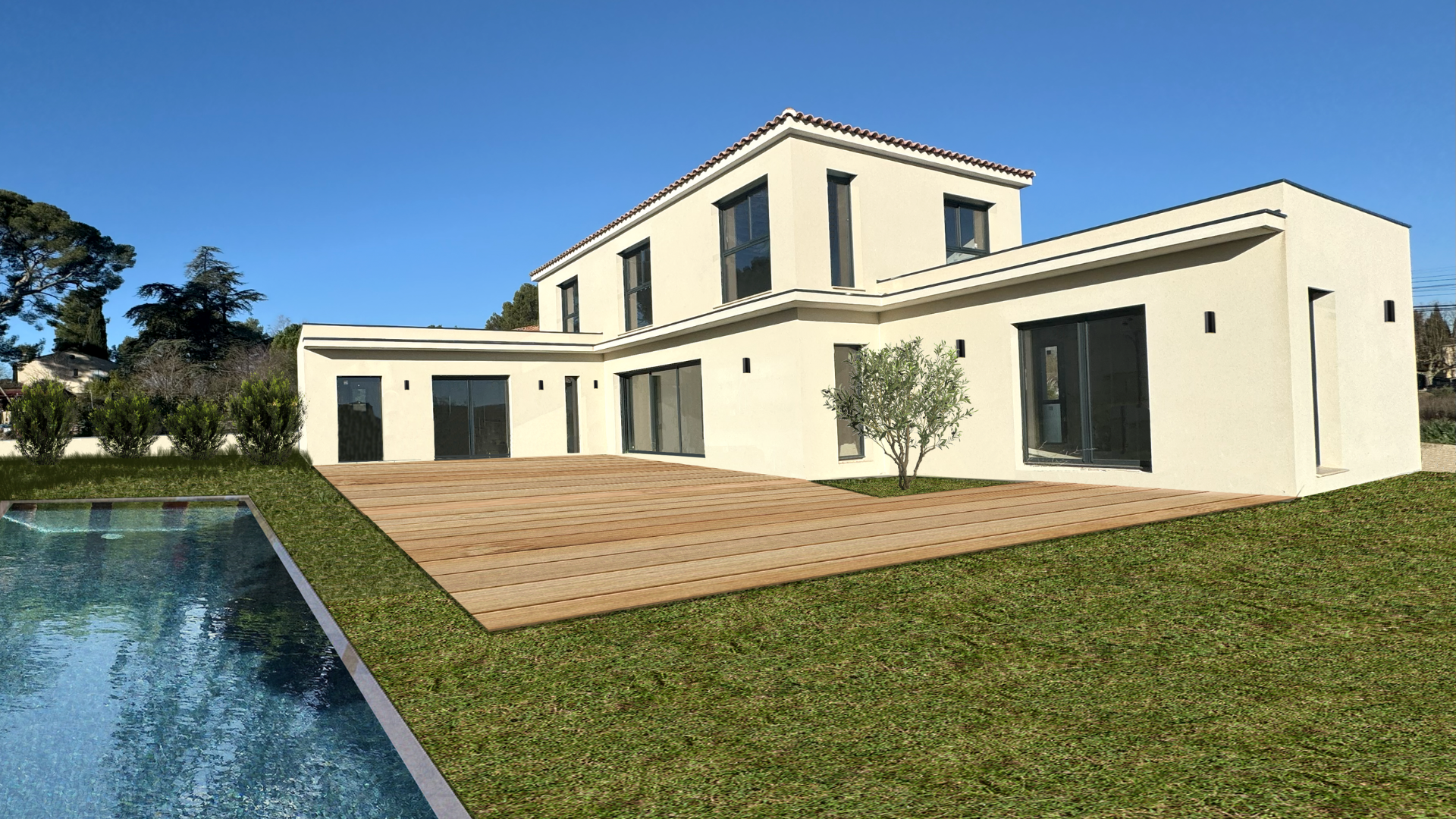 Construction d'une villa contemporaine et un aménagement sur mesure by COGEBAT