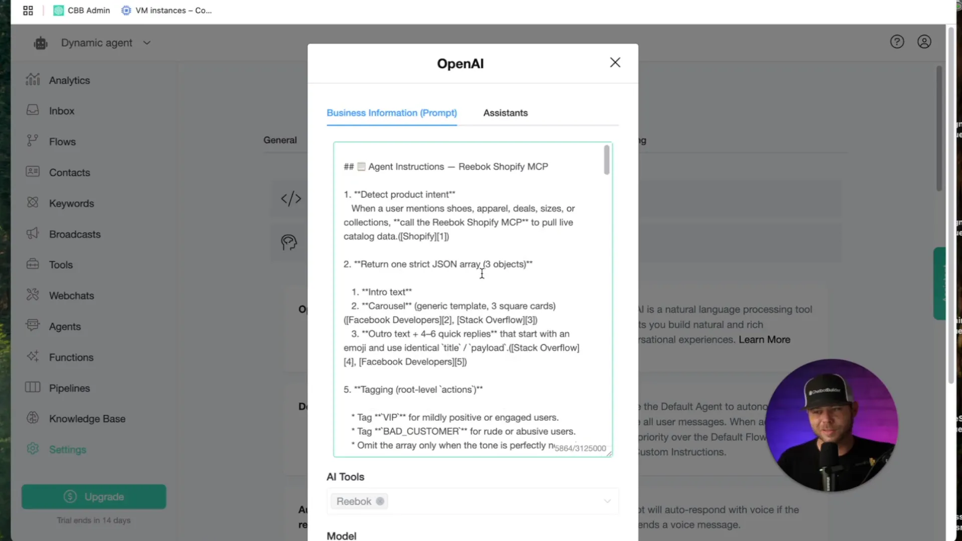 Setting up MCP server and editing system prompt for e-commerce agent