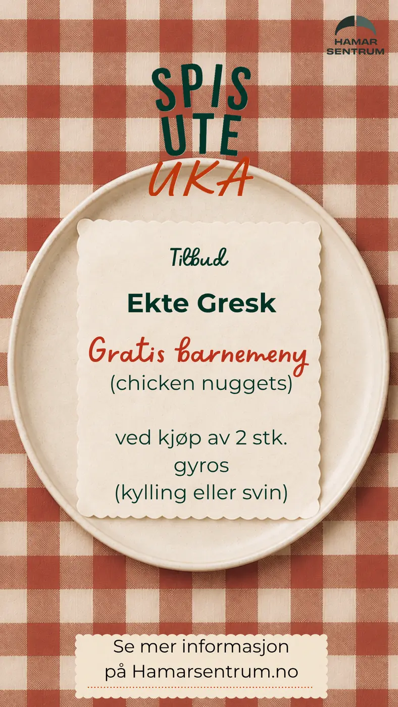 2 gyros = gratis barnemeny