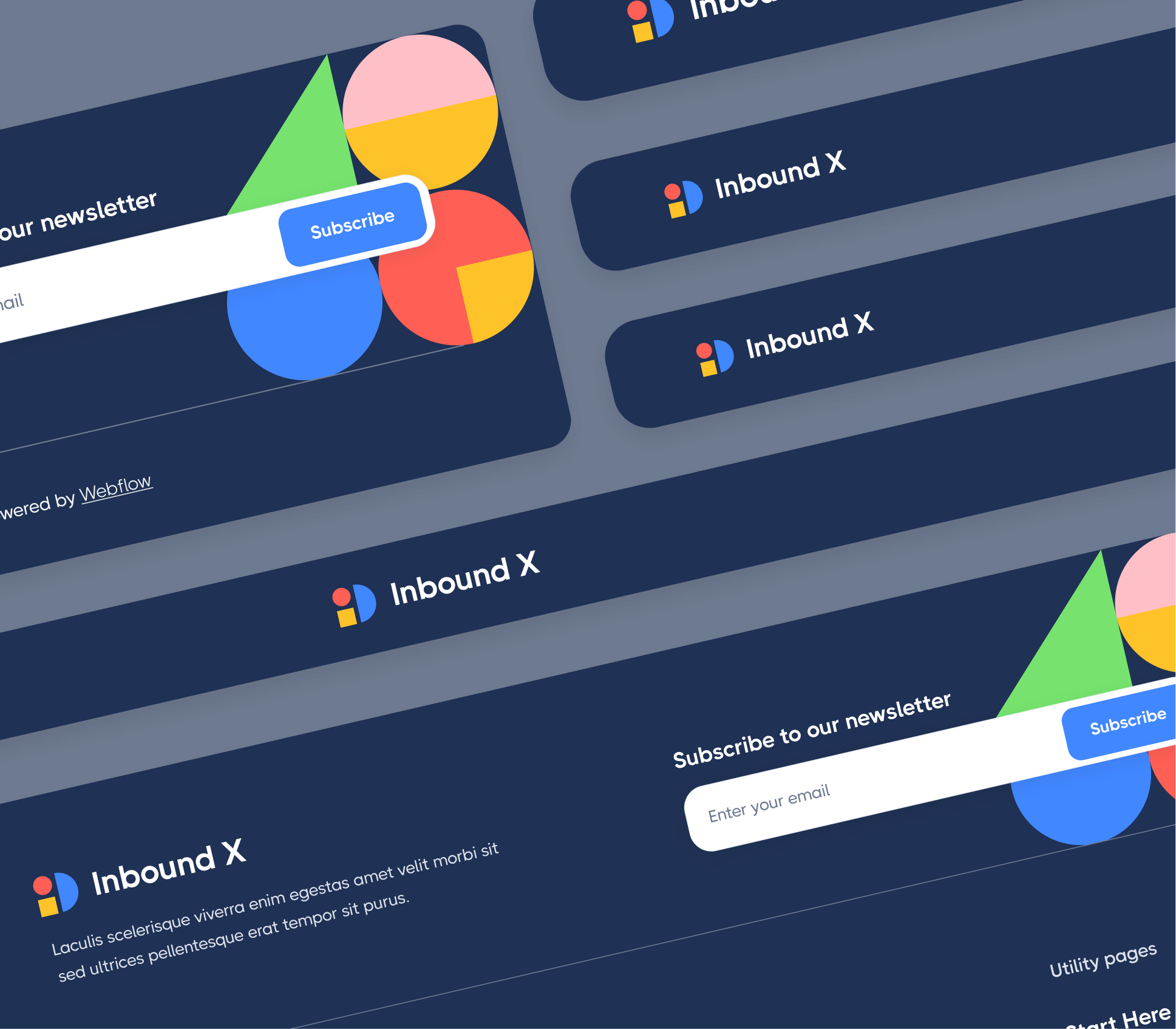 Inbound X - 3 Headers and Footers - Social Media Marketing Agency Webflow Template