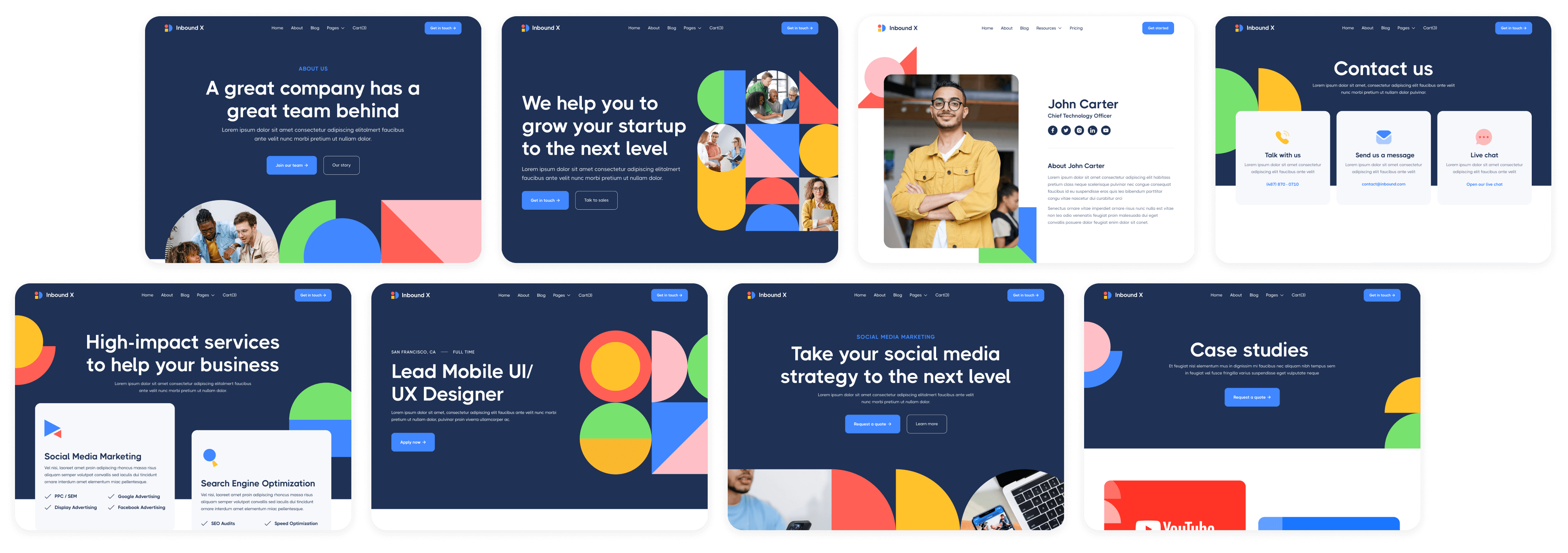 Inbound X - Buy now on Webflow - Social Media Marketing Agency Webflow Template