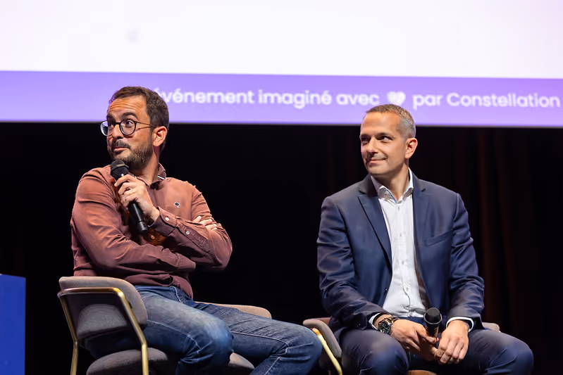 Aurélien Louzani, Président de Kapela, Groupe Constellation et Eric Paumerat, CTO Groupe Constellation, lors de l'évènement Move for Climate ! édition 2026