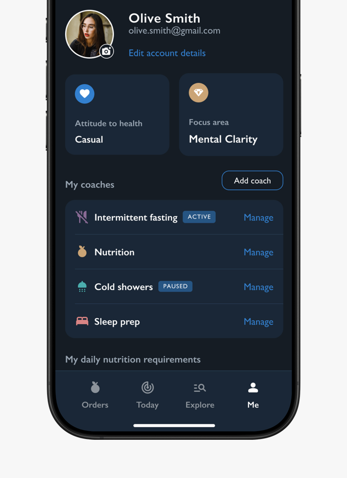 A smartphone screen displaying the 'Services' section of the Pick n Pay asap! app. The menu lists options to buy 'Airtime', 'Data', and pay 'Bills', with decorative icons for bills and data floating alongside the phone.