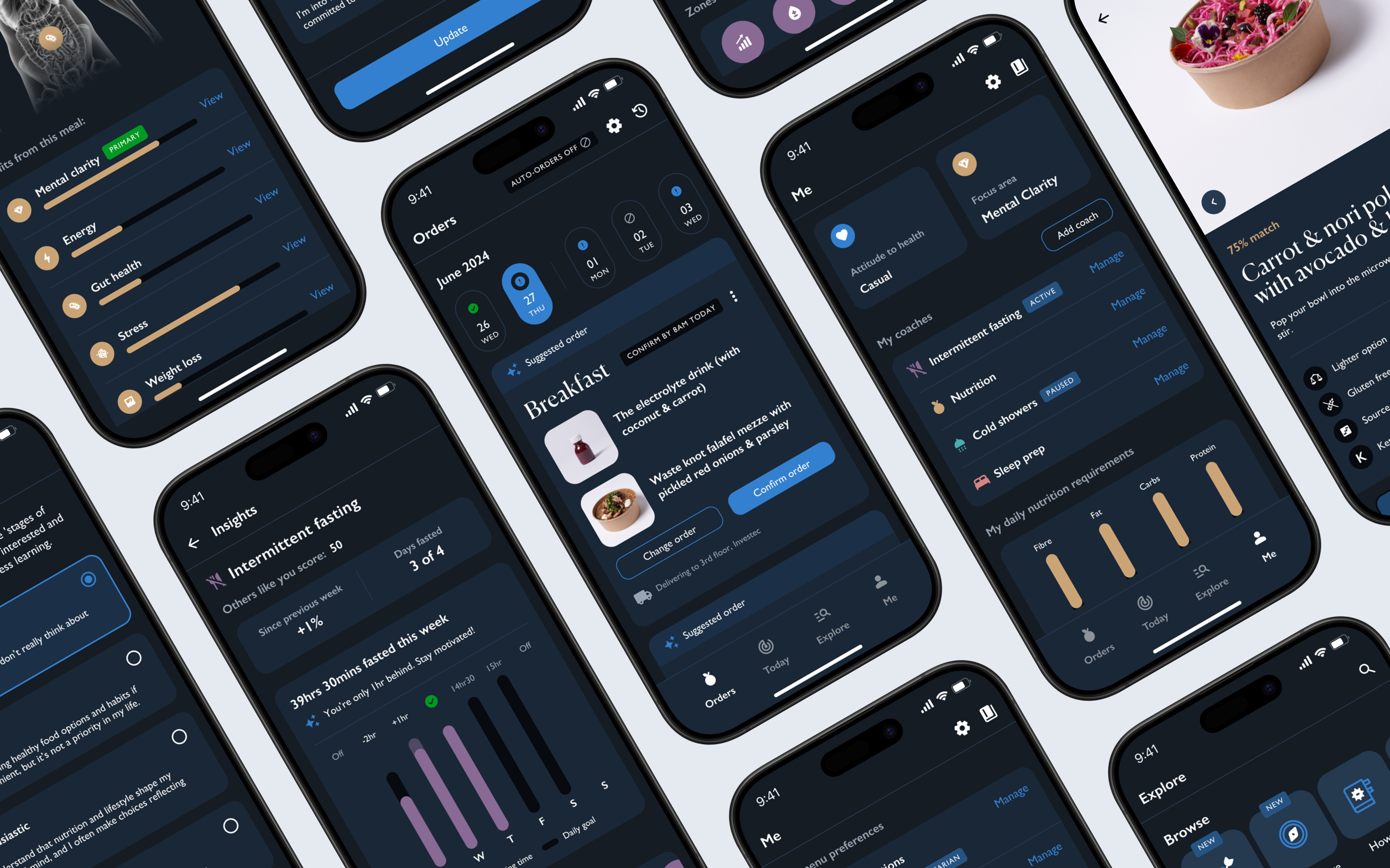 A lifestyle photo showing a person's hands holding a smartphone at a table. On the screen, the PnP asap! app displays the order tracking status as 'Pick 'n Packing your order', with a progress bar and order details visible.