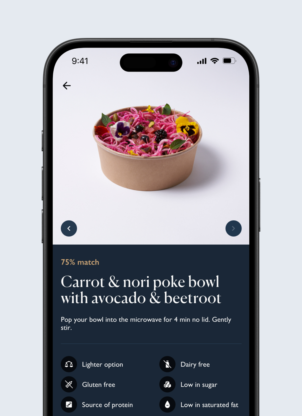 Two mockups from the PnP asap! app. The left screen, titled 'Deals', shows a promotion for sweet treats and personalized offers. The right screen, titled 'Deli & party', features a lunch promotion and sub-categories for items like party snacks and cold meats.