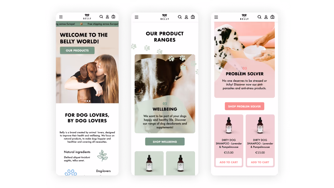 Ästhetisches und benutzerfreundliches Online-Shopping für Tierliebhaber