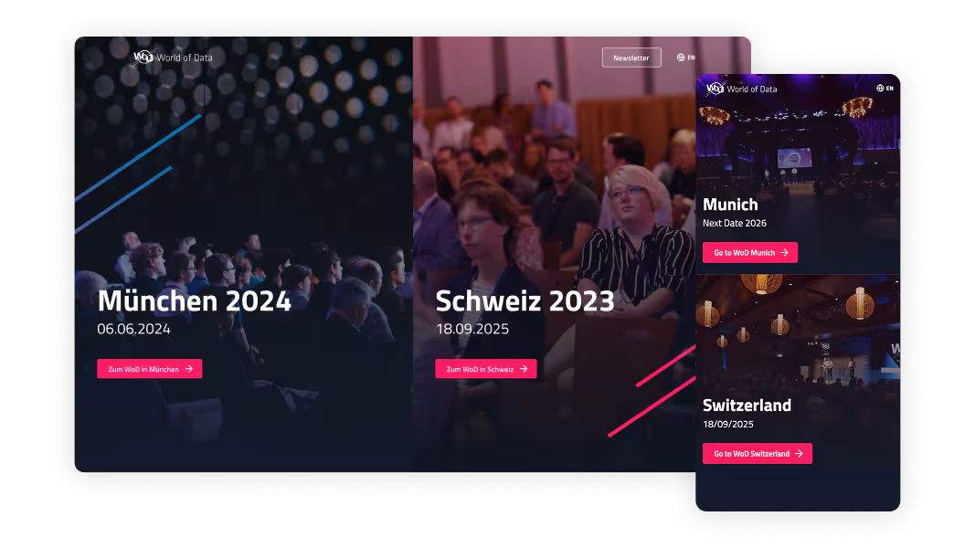 Interaktive Event-Landingpage mit modernem Design