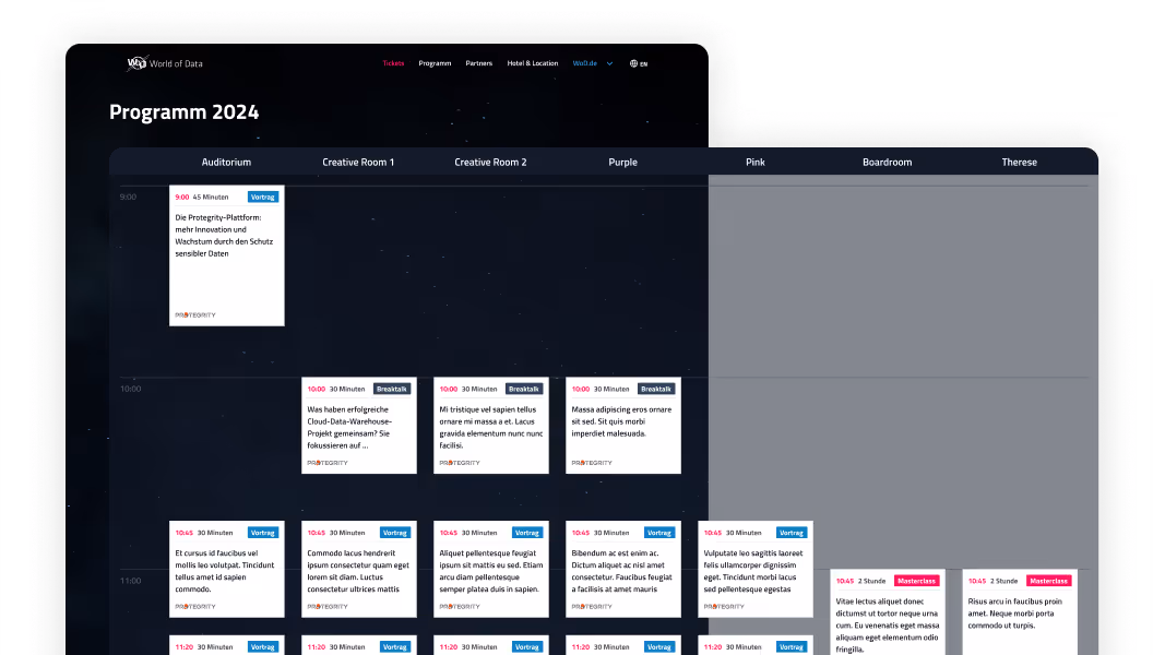 Interaktive Event-Landingpage mit modernem Design