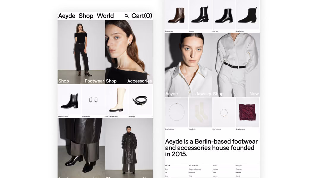 Minimalistischer Onlineshop für Mode & Accessoires