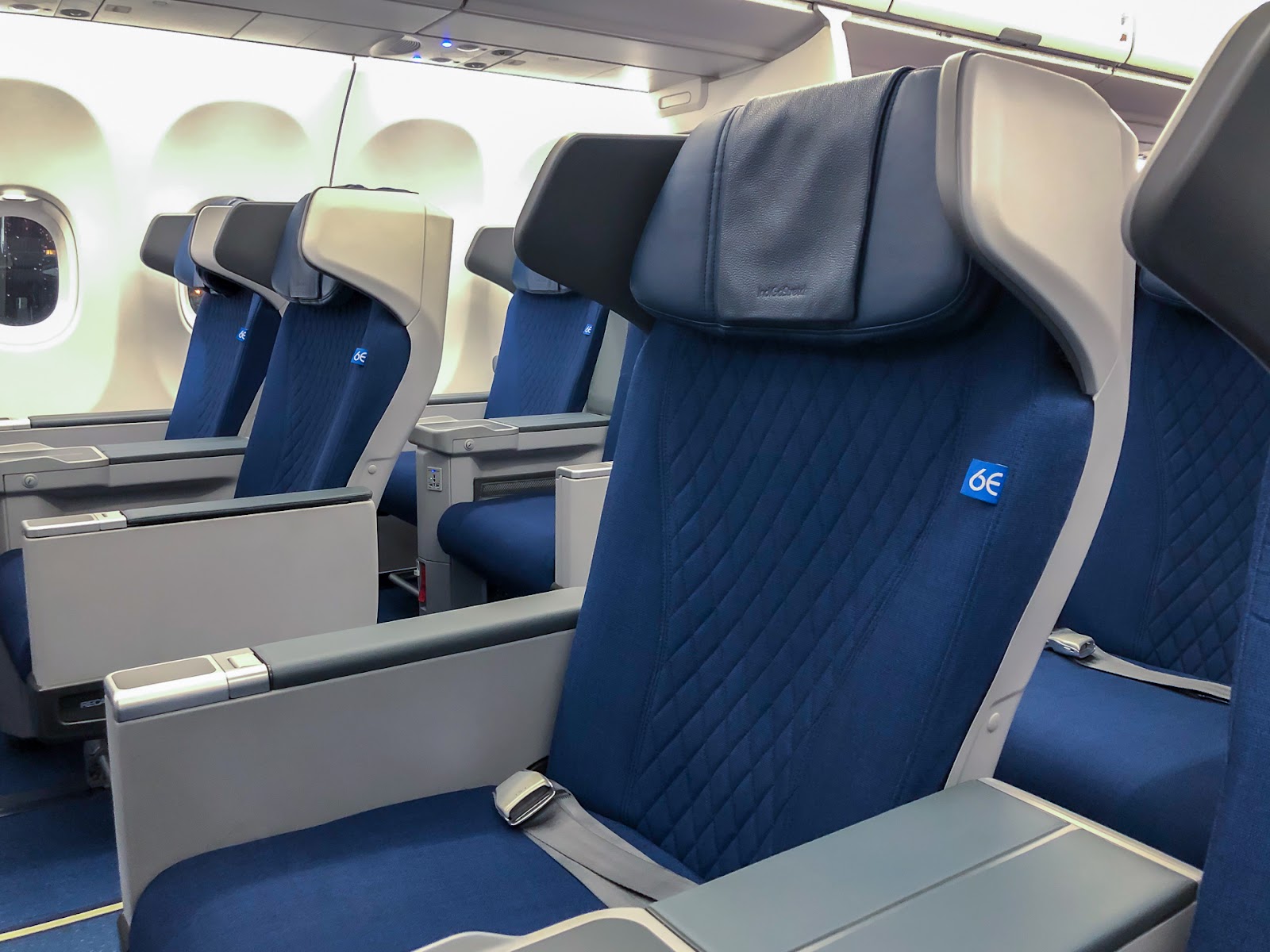 The stretch cabin in IndiGo Airbus A321neo.