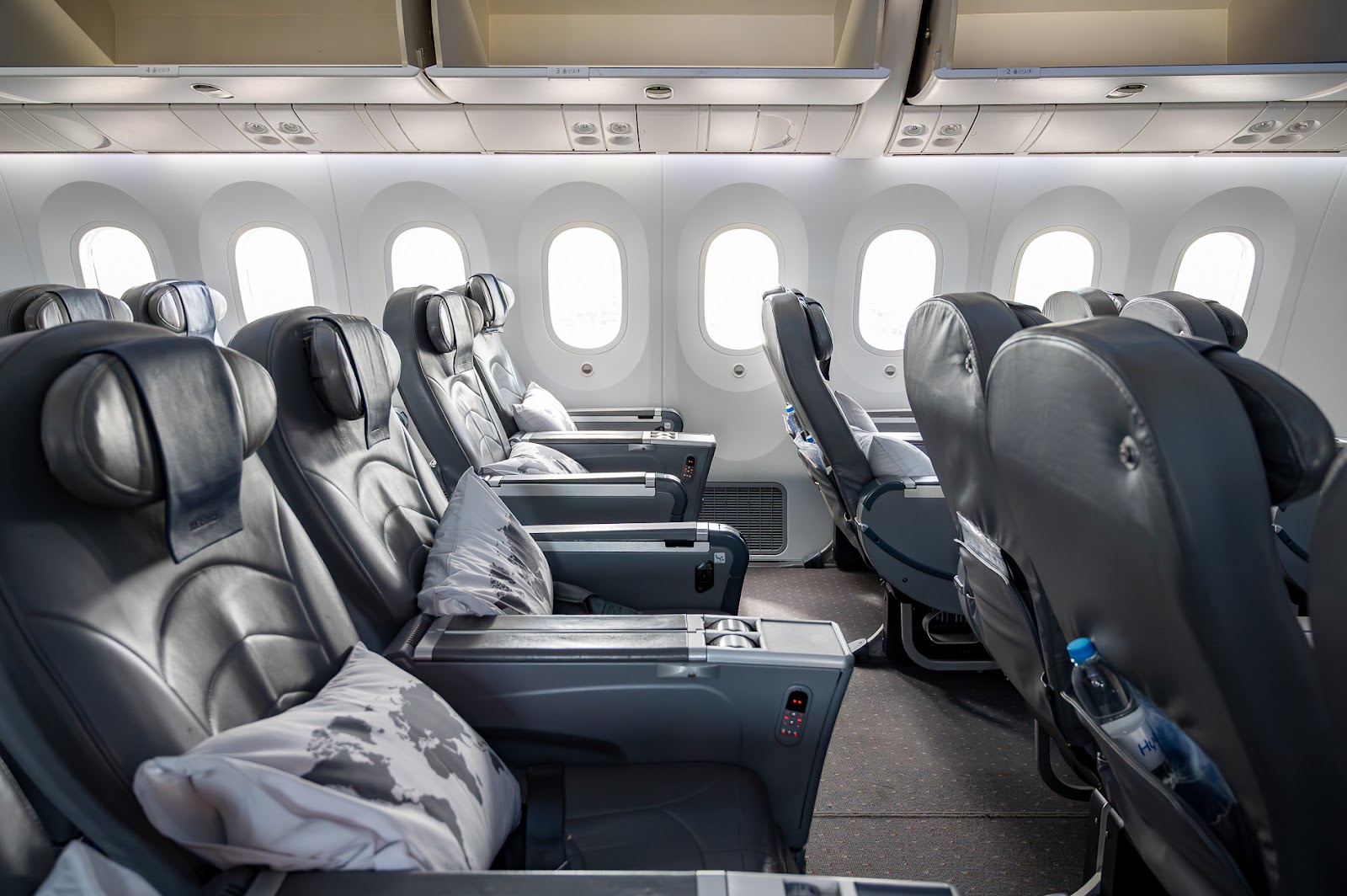 The cabin offers ample seat pitch and width for a comfortable journey.