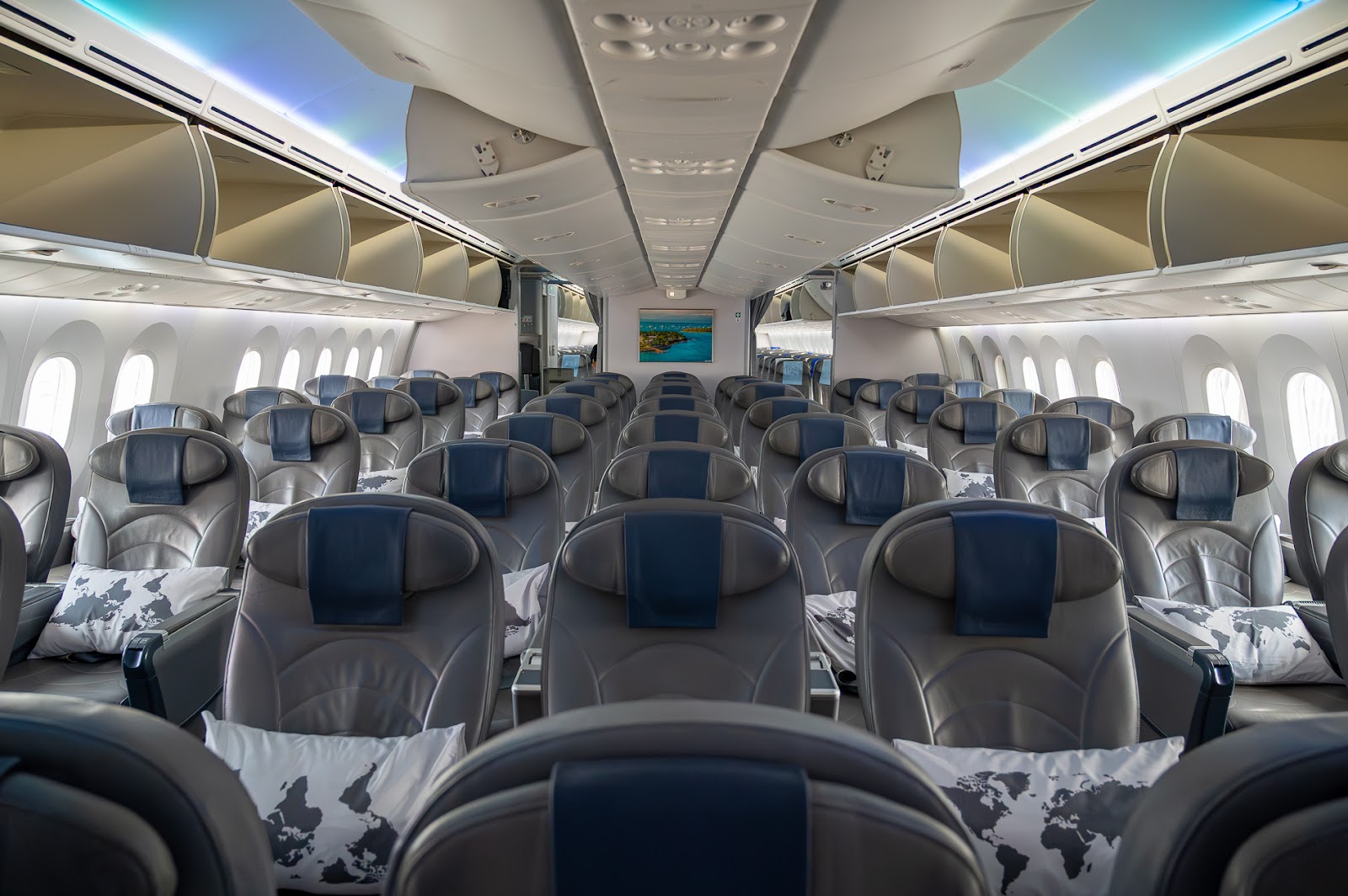 IndiGo stretch cabin in the wet leased Boeing 787-9.