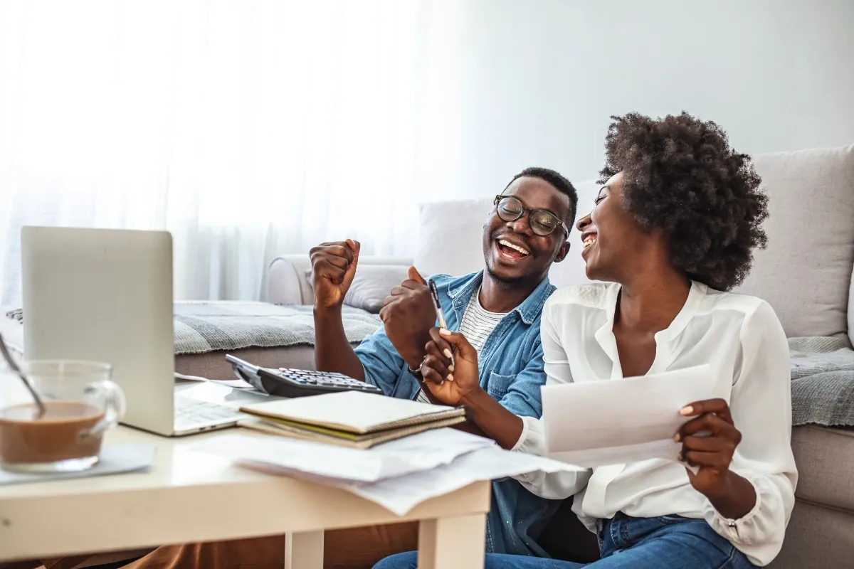 couple laughing