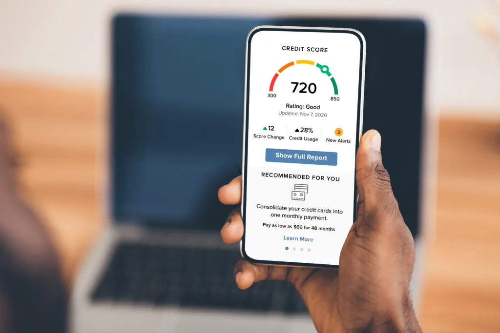 Credit Score Displayed on Phone