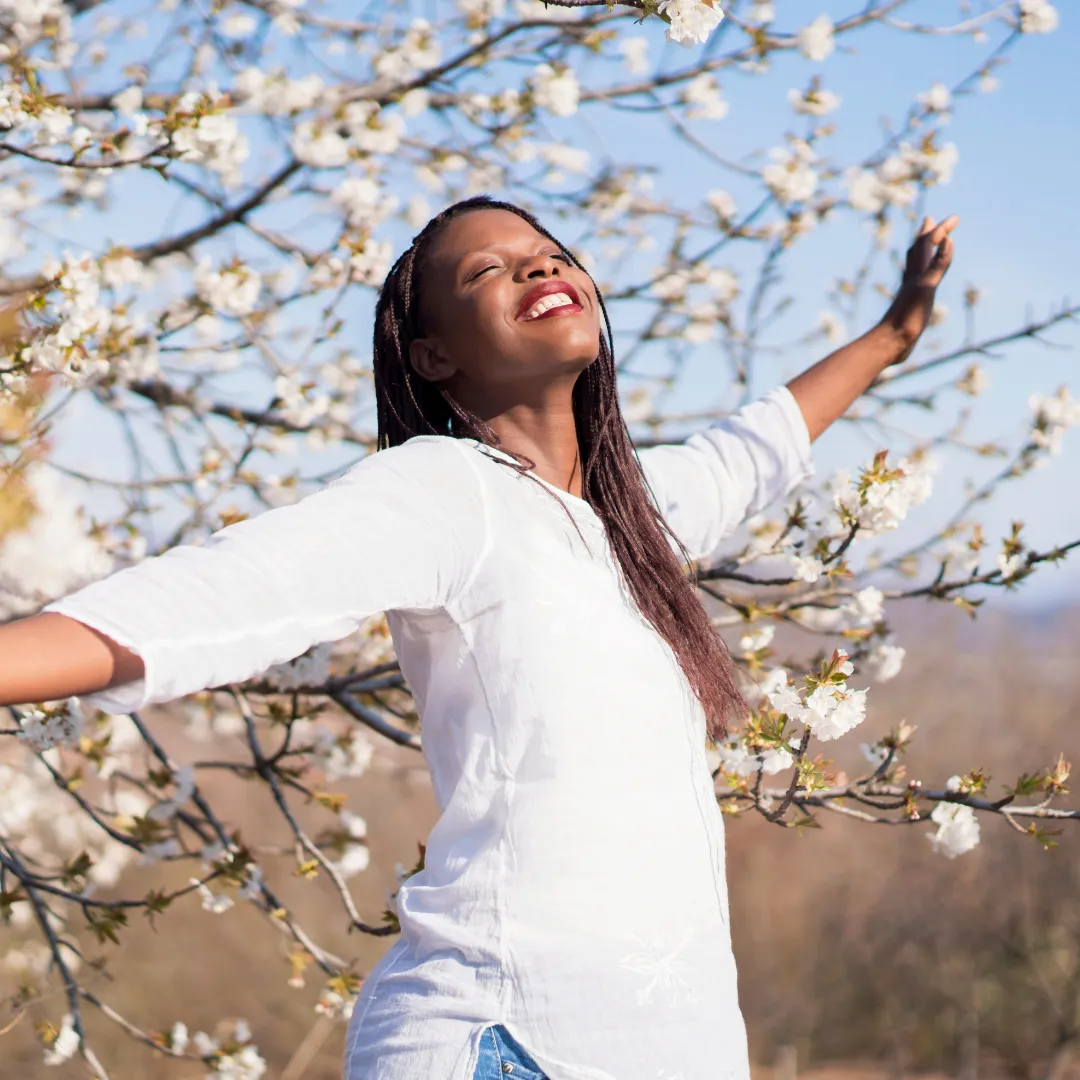 Woman enjoying spring