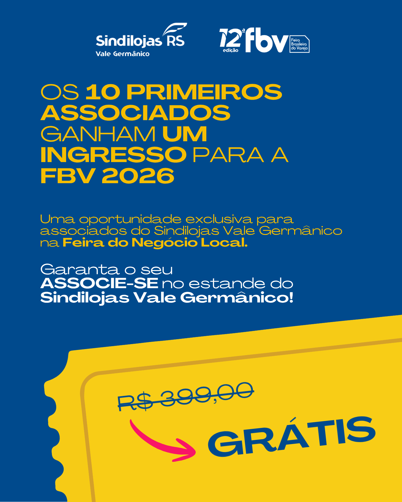 Campanha de sócios do Sindilojas Vale Germânico em feira de Sapiranga