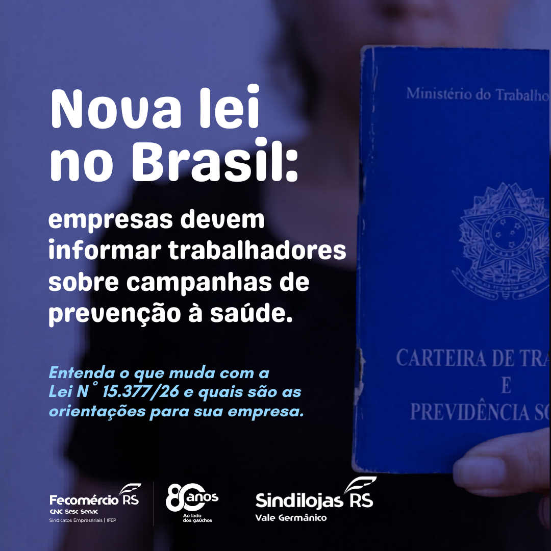 Sindilojas Vale Germânico orienta empresas sobre novas obrigações de promoção da saúde preventiva de colaboradores