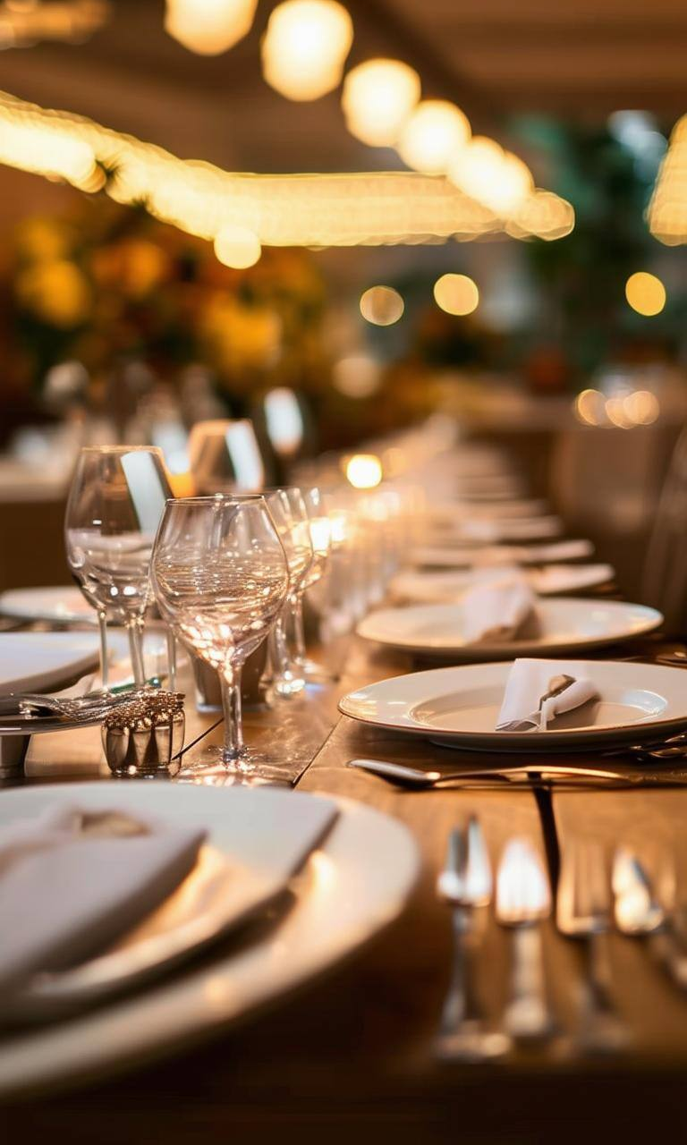 elegant decorated dining table