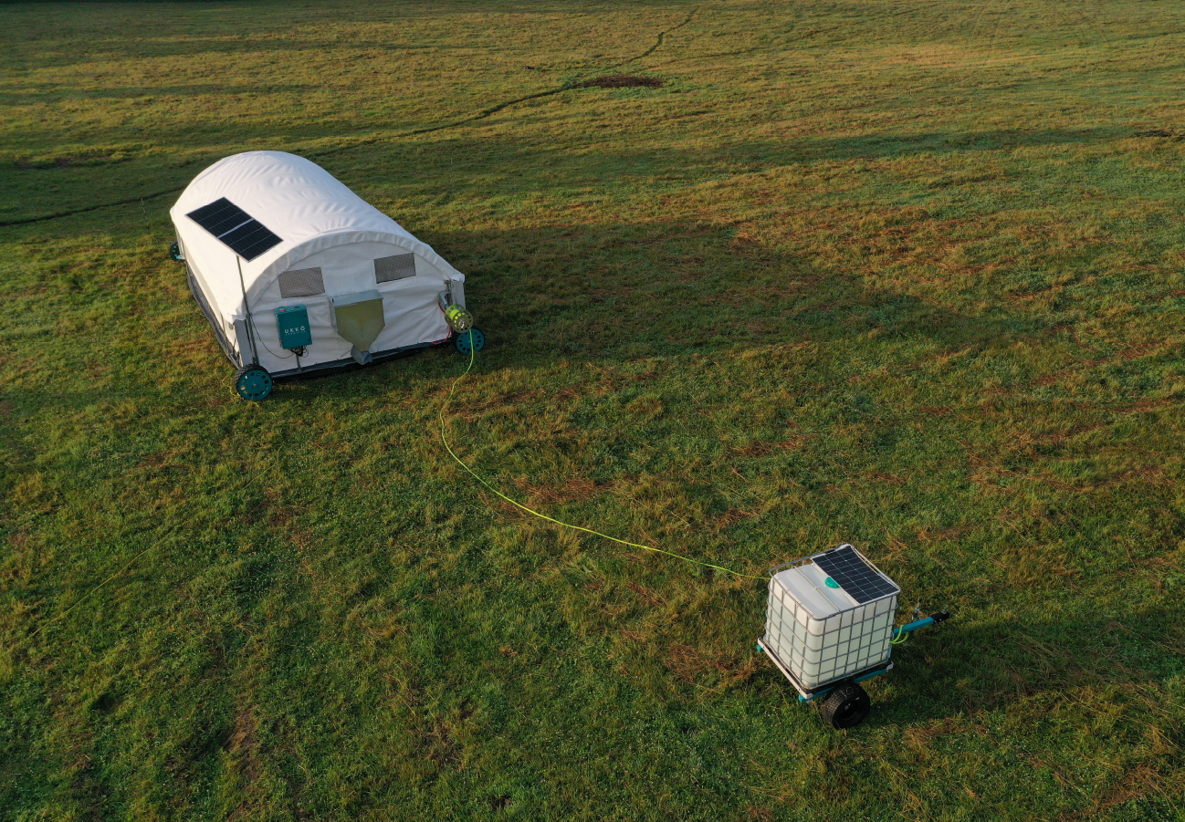 UKKÖ Robotics ROVA|BARN 400 automated poultry barn installed at Westbrook Farm pasture poultry operation