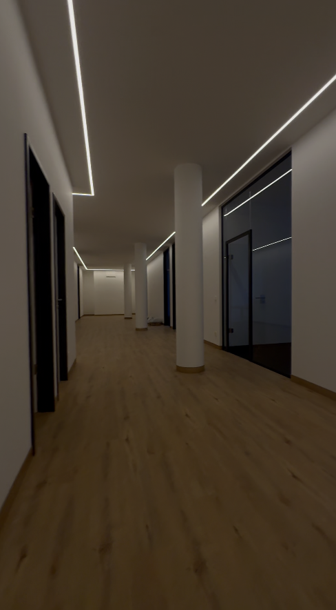 Flur mit Lichtbändern – Projekt Seilerstraße