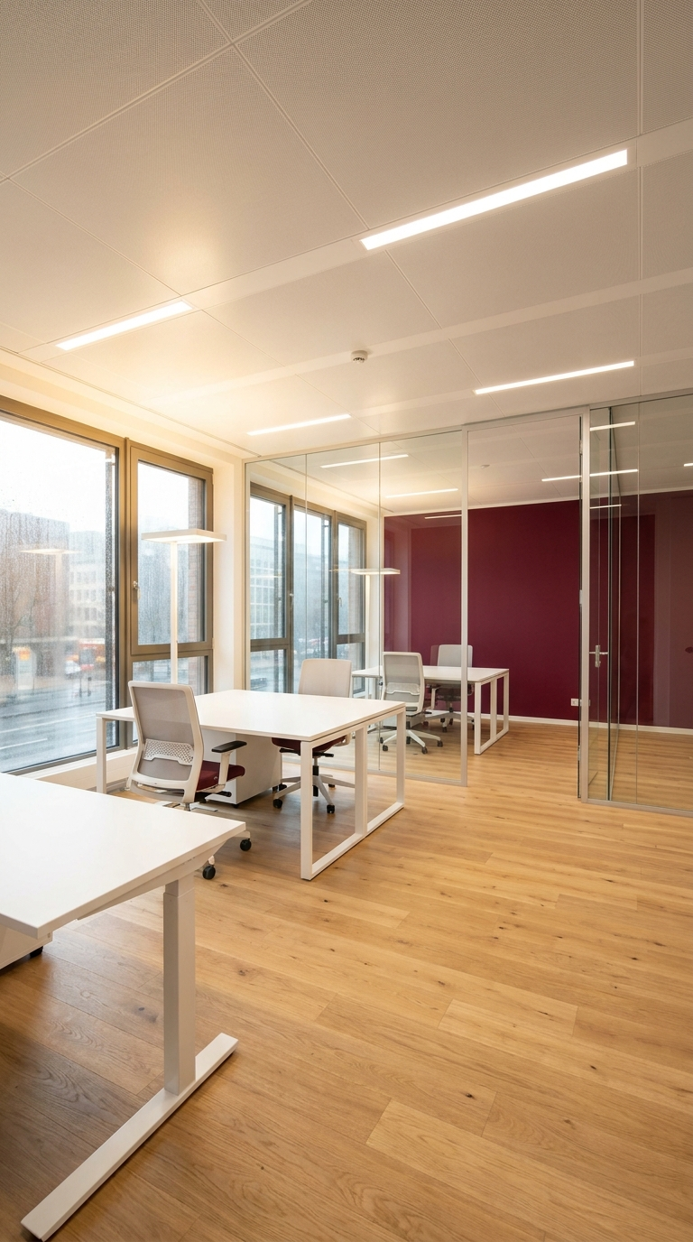 Modernes, fertiges Büro nach dem Umbau durch HID