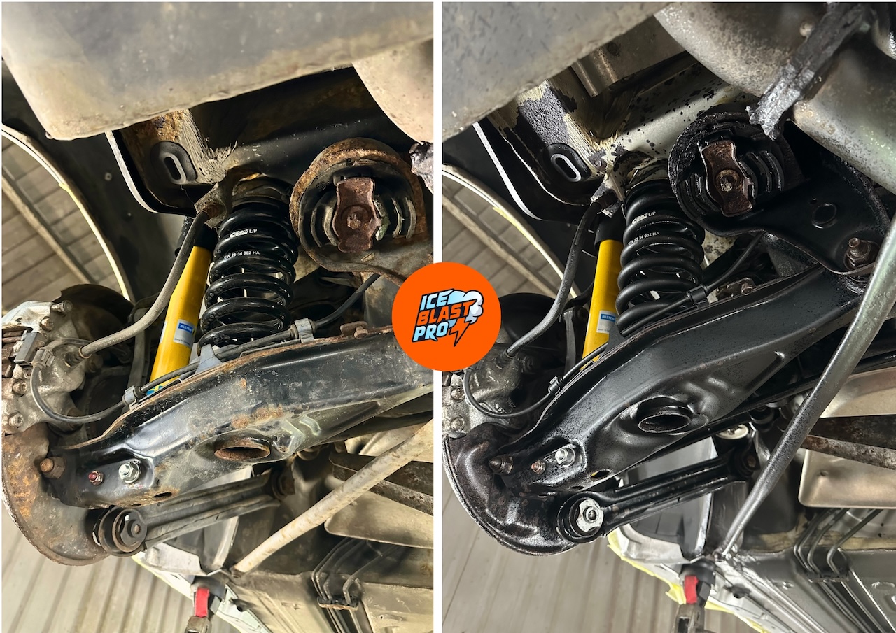 Dry ice blasting surface corrosion so it can be treated and stablised