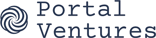 Logo with a circular swirl design next to the text 'Portal Ventures'.