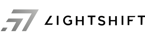 Lightshift company logo with stylized arrow design to the left of the word 'LIGHTSHIFT'.