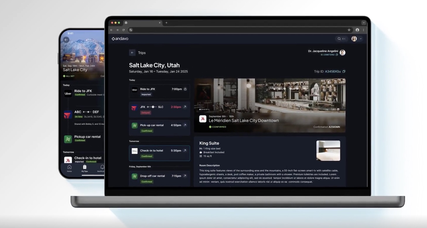 The Andavo traveler app: Business travel, fully connected 