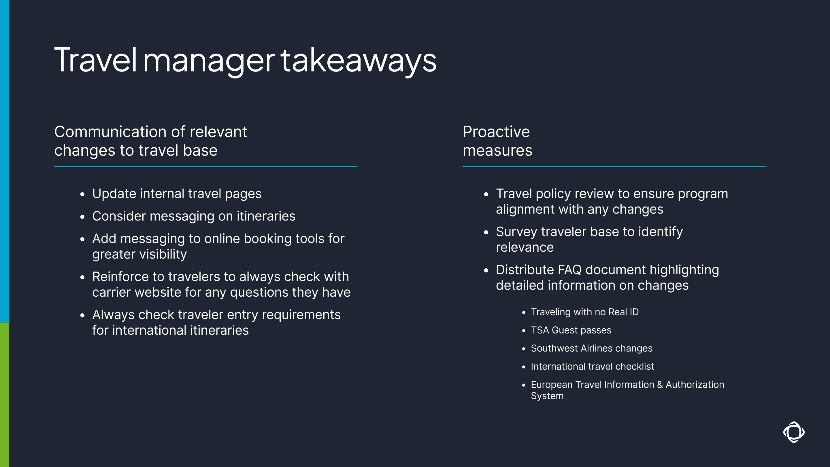 Tips for travel managers to navigate travel rule changes