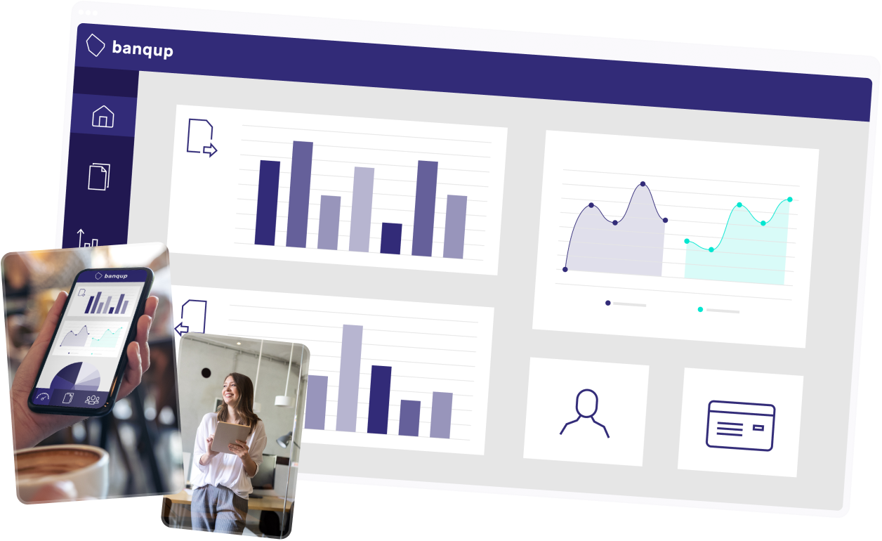 Dashboard for Businesses in the Banqup app