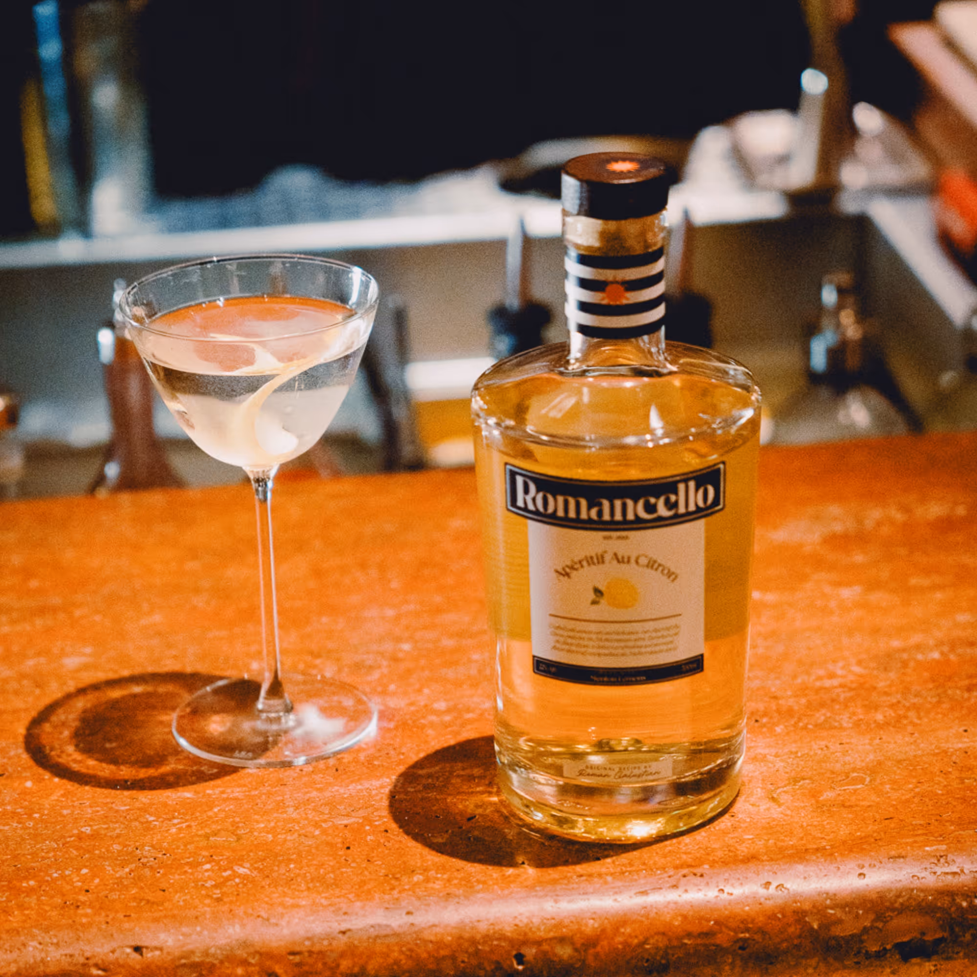 Romancello Martini — lemon aperitif with dry vermouth and lemon peel
